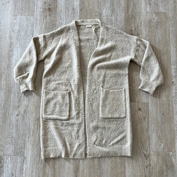debut Sweaters - Womens Debut Cream/Tan Open Front Cardigan - M/L